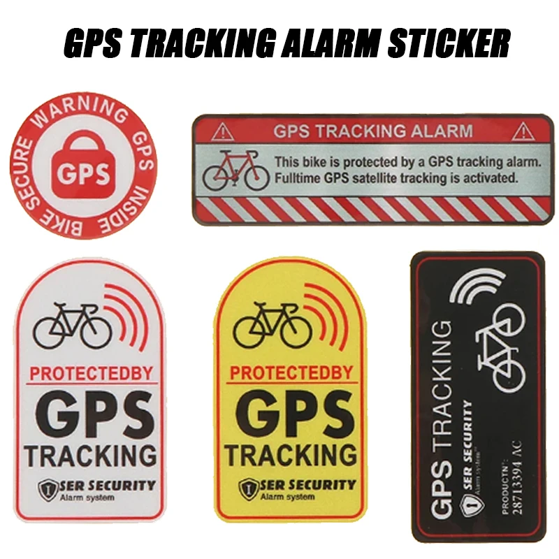 GPS Tracking Alarm Sticker MTB Road Bike Scooter Motorcycle Anti-Theft Decal Warning Reflective Paster For Bicycle Accessories