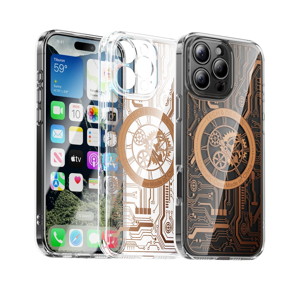 Double Airbag Protection Cyberpunk Style Magnetic Phone Case Suitable For IPhone 13 14 15 16 Pro Max Plus Phone Cover