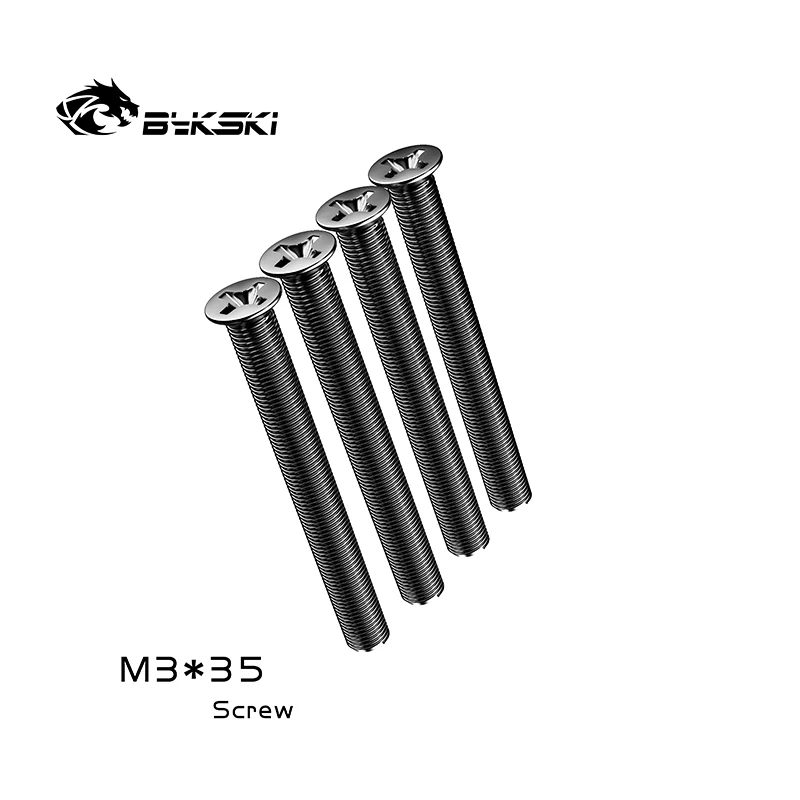 Bykski 4pcs/lot M3x30 M3x35 Radiator Screws Water Cooling Accessories for Fixing Fan Black