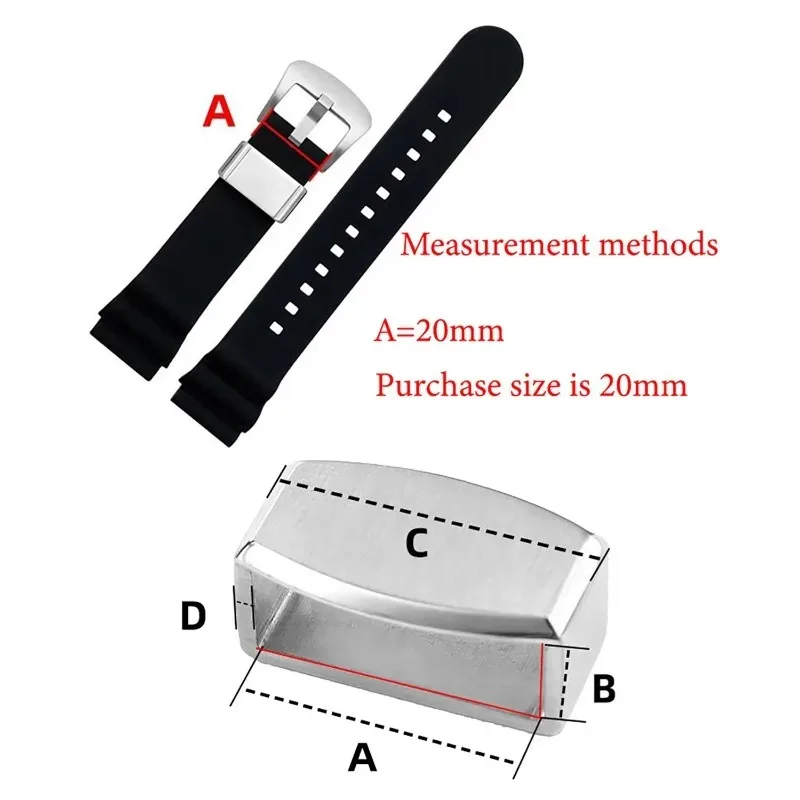 For Seiko Watch Band Keeper 316L Stainless Steel Buckle Ring Metal Loop Holder 18mm 20mm Silver Black Pin Clasp Watch Acessories