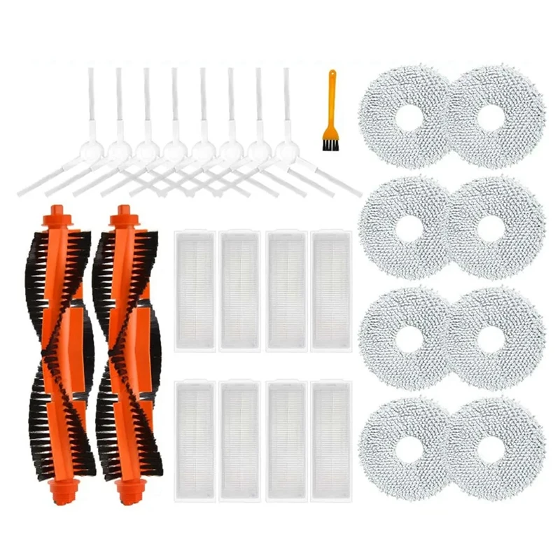 หุ่นยนต์ดูดฝุ่นทำความสะอาดตัวเอง Xiaomi Mijia 2 C101, หุ่นยนต์ดูดฝุ่นแปรงด้านข้างหลักแผ่นกรอง HEPA ผ้าเช็ดทำความสะอาดอุปกรณ์เสริมสำหรับเปลี่ยน