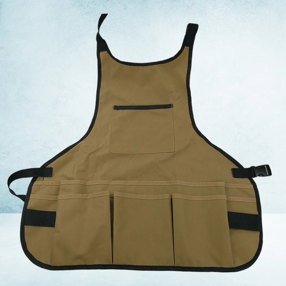

Wear-Resistant 600D Polyester Multi-Pockets Adjustable Technicians Apron For Art Craft Gardening Projects Hanging Neck