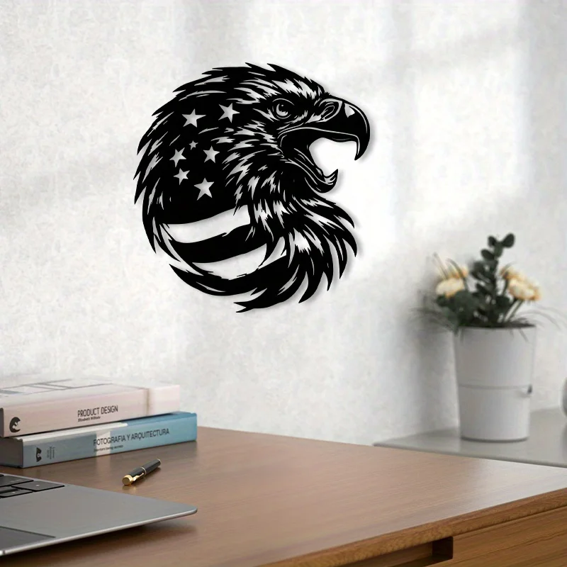 CIFBUY Iron Art Wall Decor Falcon Metal Plaque Sculpture Home Bedroom Ornament Gift