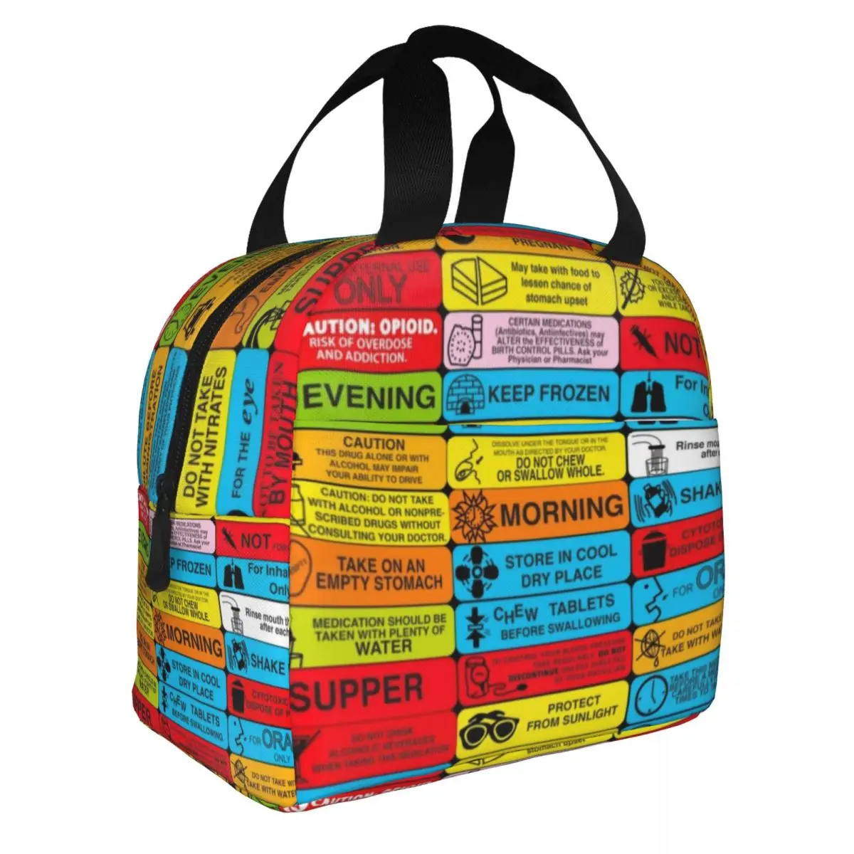 ملصقات تحذيرية طبية حقيبة غداء معزولة حراريًا للنساء والأطباء والممرضات والأدوية صندوق طعام لتخزين الغداء قابل لإعادة الاستخدام #2