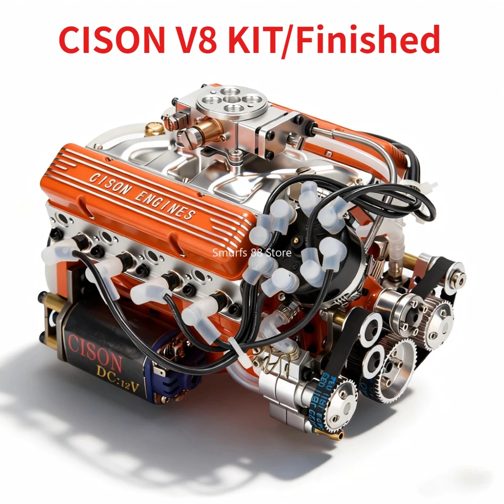 

Комплект модели двигателя CISON V8 1/8, 44 куб.см, четырехтактный 8-цилиндровый двигатель внутреннего сгорания, модель PRO, подвижные игрушки