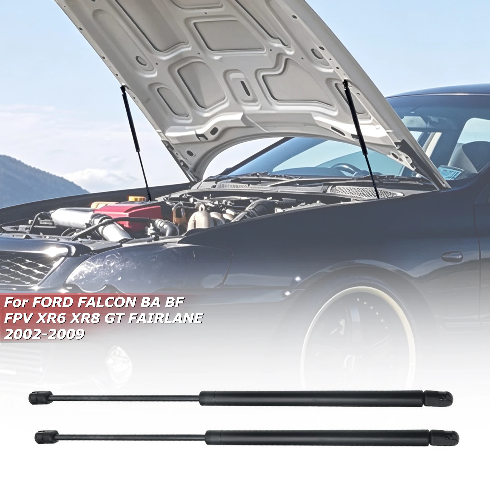 Pair Front Bonnet Lift Supports Shock Hood Gas Struts Car Accessories For Ford Falcon BA BF 2002-2009 FPV XR6 XR8 GT FAIRLANE