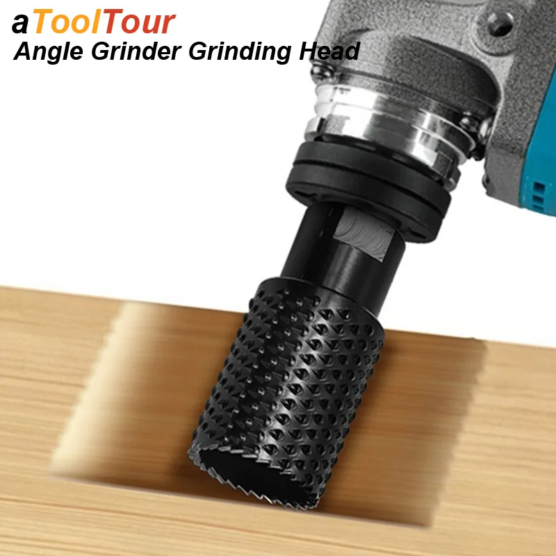 Angle Grinder Rotary Grinding Head Wood Hole Opener Shaping Abrasive Tree Gouge Carving File Polish Cutter Adapter Tool M10 M14