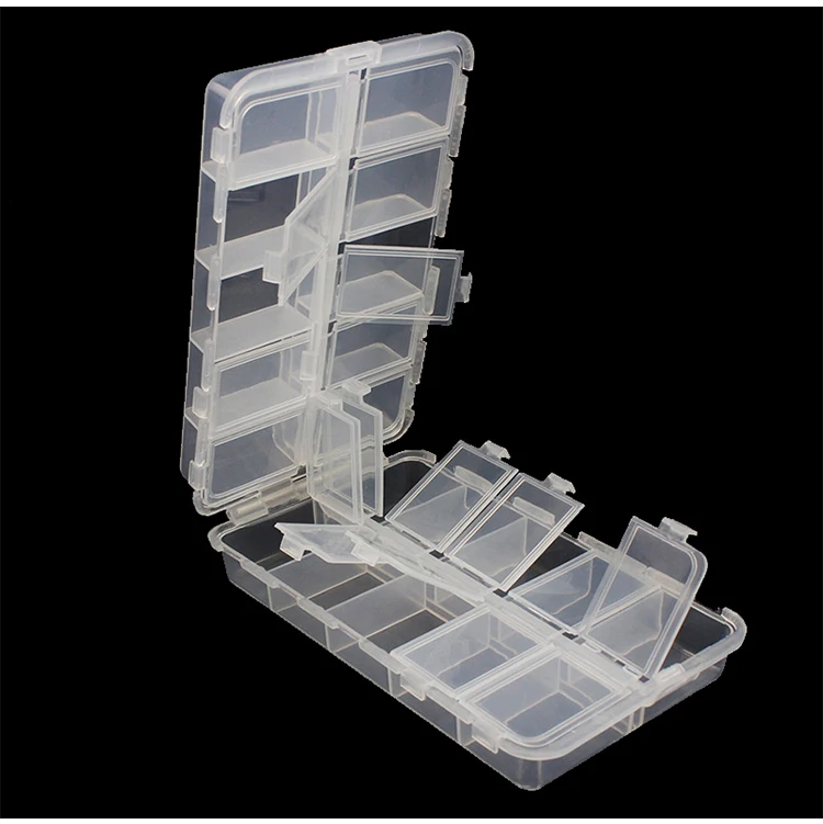 WEIHE Mini-Angelzubehörbox mit Fächern für Kleine Transparente Wasserdichte Plastikhaken, Köder und Angelzubehör – Detail 2