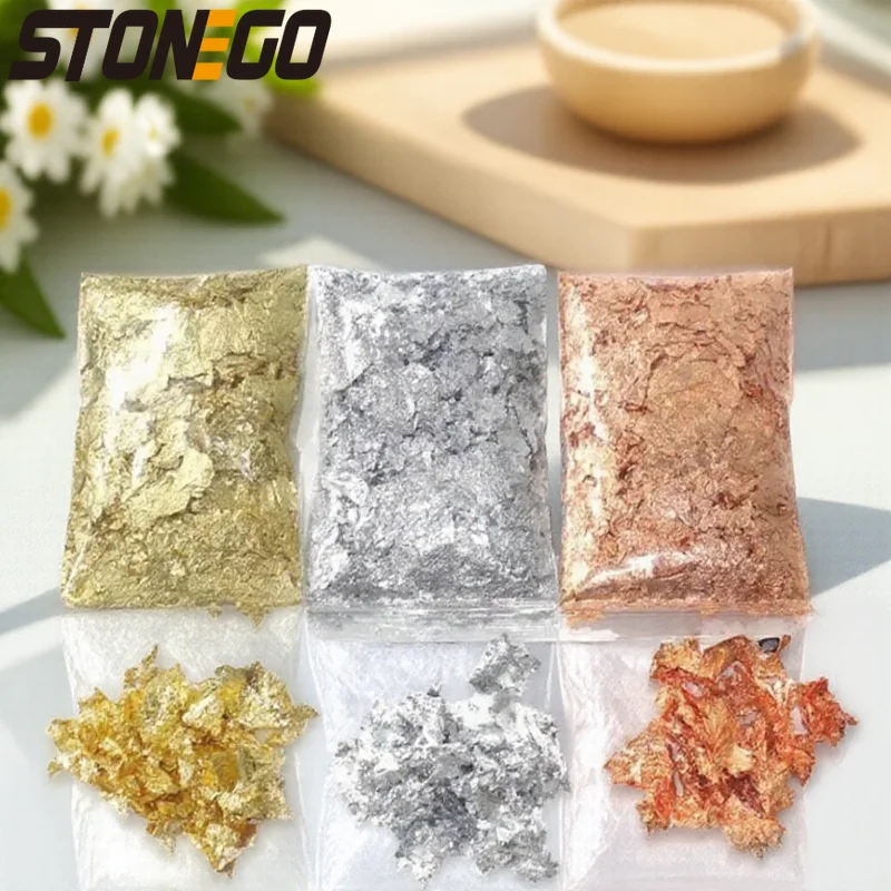 

Gold Leaf Flakes for Nail Art DIY Decor Confetti Foil Paper Party Supplies Craft Materials