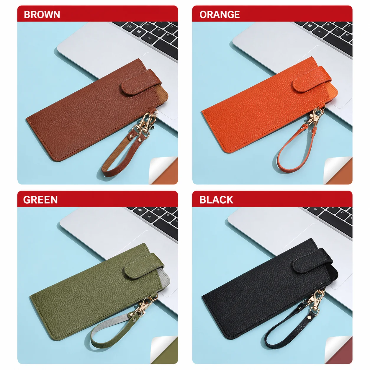 Pu Leather Eyeglasses Case Portable Closure Glasses Case Glasses Storage Holder Stain Resistant Eyeglasses Storage Bag For Daily