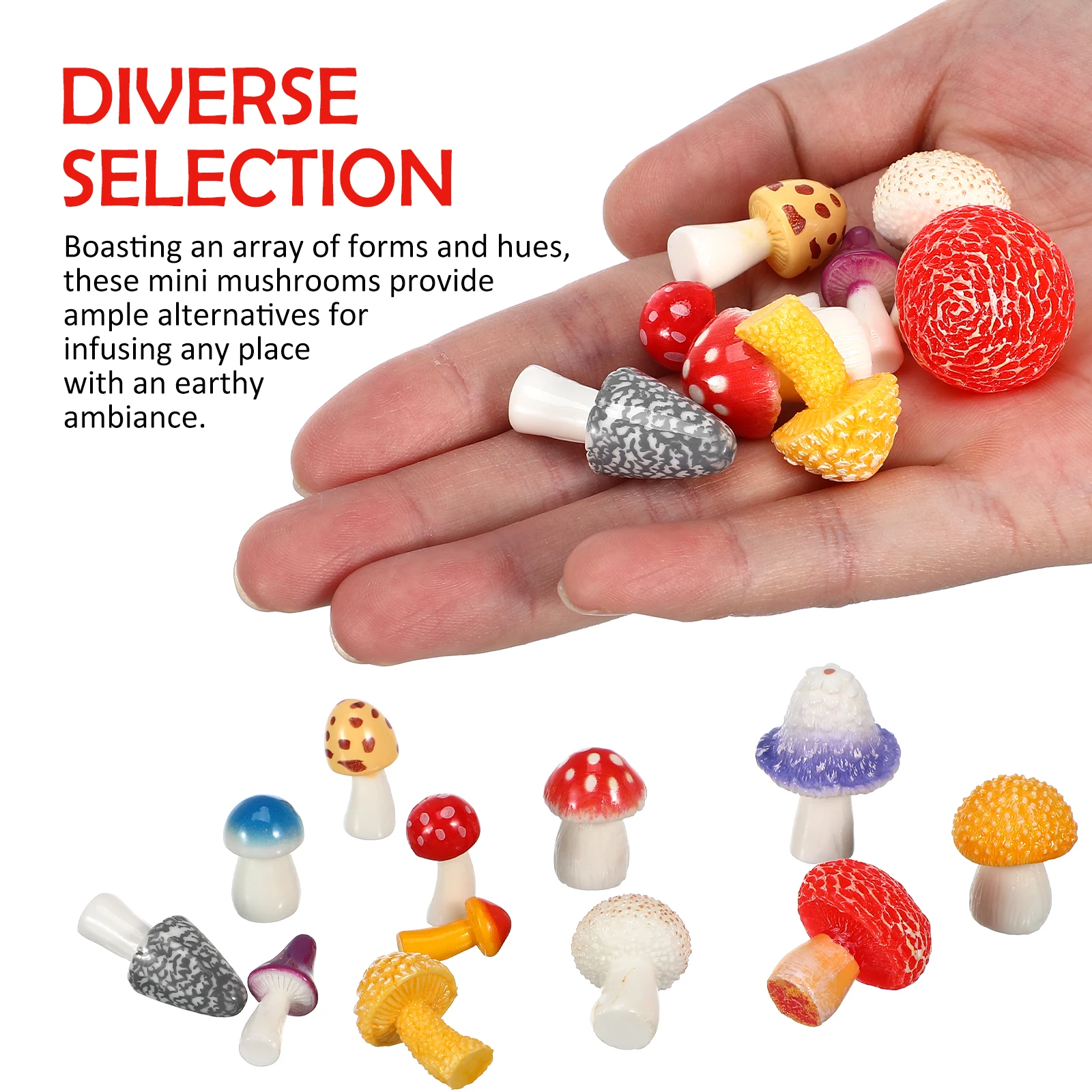 

12pcs Resin Mini Mushroom Decor Lifelike Micro Landscape s Ornament Durable Mushroom Statues Indoor Outdoor
