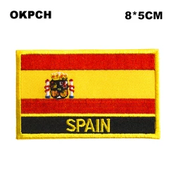 Spain Flag Embroidery Patches Iron on Saw on Transfer patches Sewing Applications for Clothes in Home&Garden