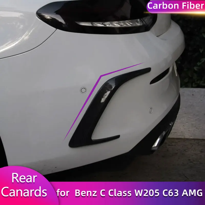 

Задний бампер из углеродного волокна для Mercedes Benz C Class W205 C63 AMG Coupe 2-дверный 2015-2017, автомобильные задние вентиляционные отверстия, плавники FRP