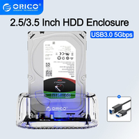 ORICO HDD Case 3.5'' 2.5'' External Hard Drive Case SATA to USB 3.0 Hard Drive Dock Station for 2.5/3.5 Inch SSD Disk HDD Box