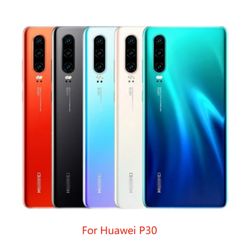 

Rear Housing For Huawei P30 6.1" ELE-L04 Glass Back Cover Repair Replace Phone Battery Door Case + Logo With Camera Lens