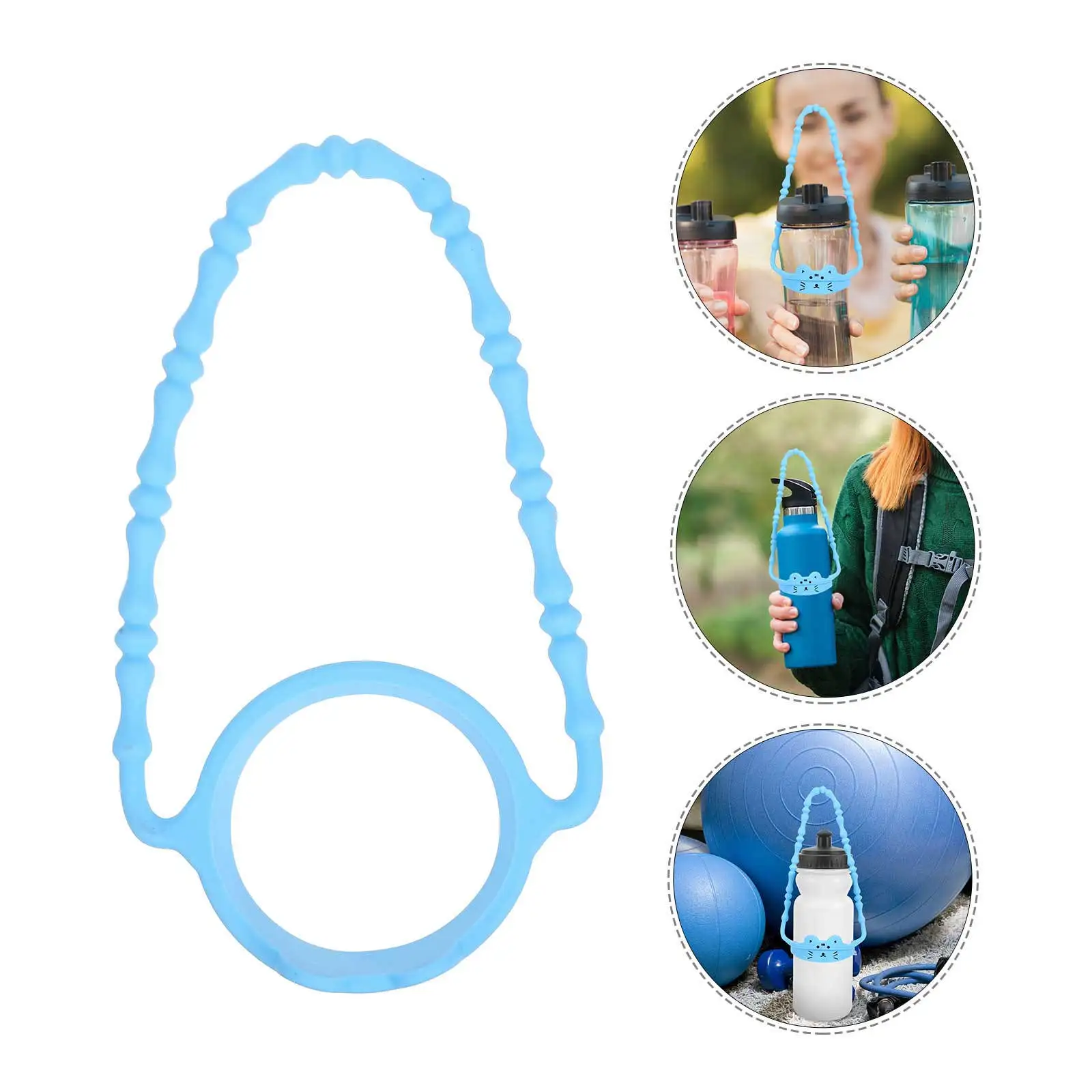 

Water Bottle Strap Holder Silicone Cup Carry Handle For Kids Adults Outdoor Hiking Travel Bottle Sling Carrier Kitchen Bar