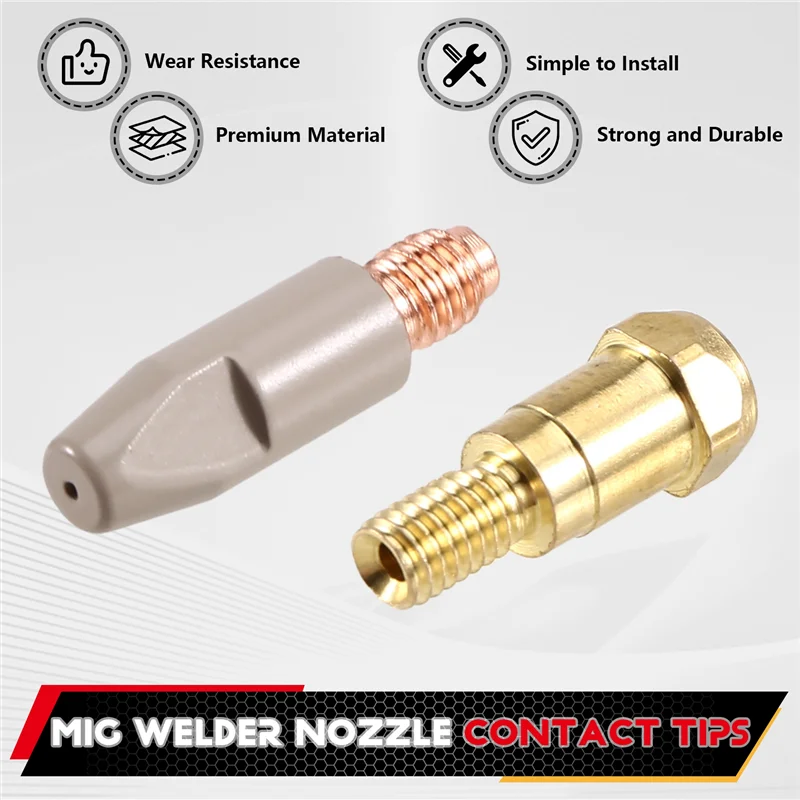 ABBP-9Pcs 24KD Coating Protection Nozzle 0.8Mm MIG Torch Gas Nozzle Tip Holder Of 24KD MIGMAG Welding Torch
