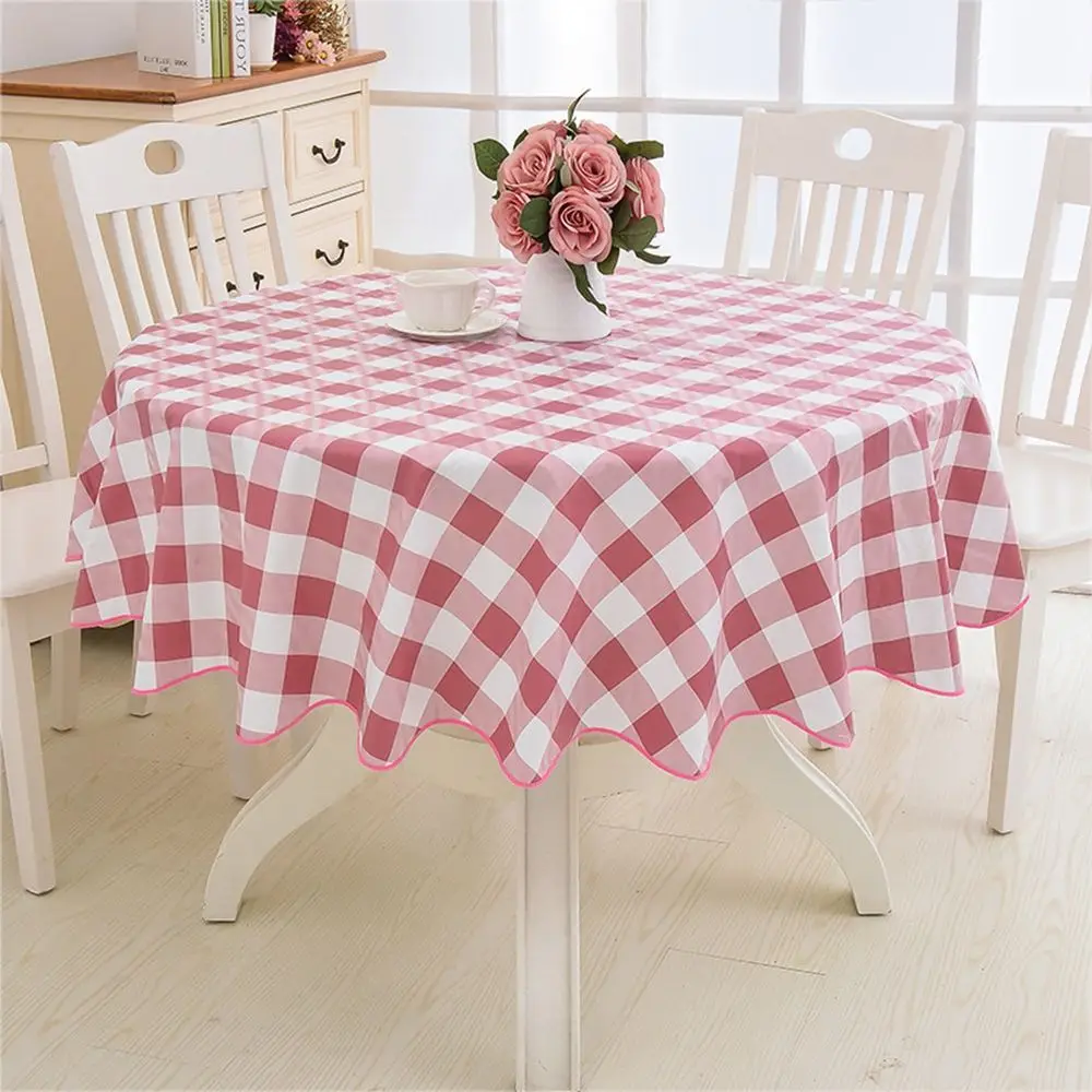 

PVC Plastic Elegant Waterproof Oilproof Fabric Round Dining Table Table Cloth Table Cover Kitchen Tablecloth Home Decor