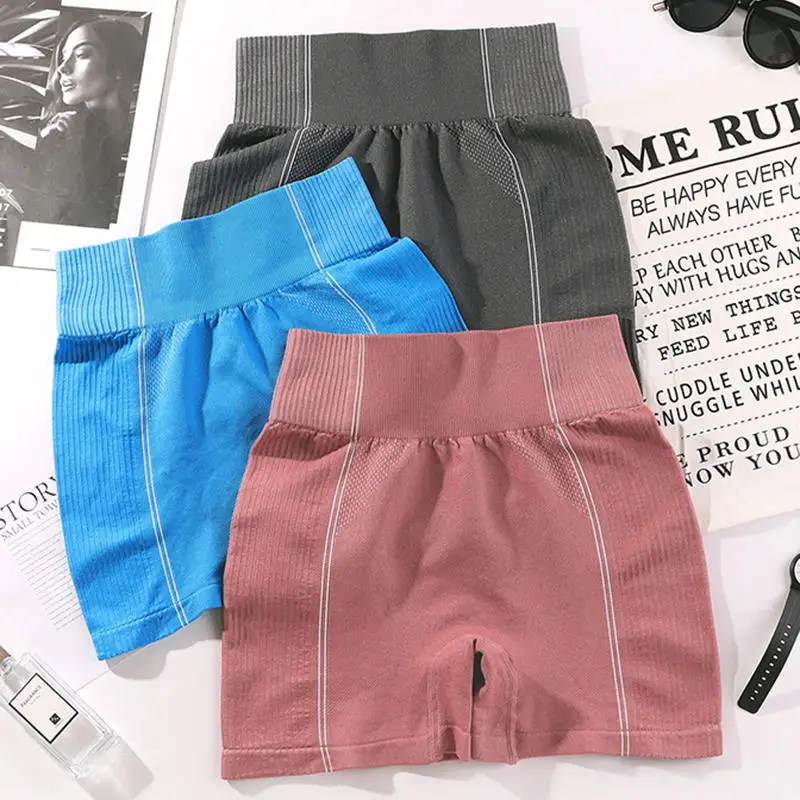 

Новые бесшовные женские шорты для йоги и фитнеса, шорты для тренировок с высокой талией, спортивные леггинсы для спортзала, тонкие спортивные шорты с контролем живота