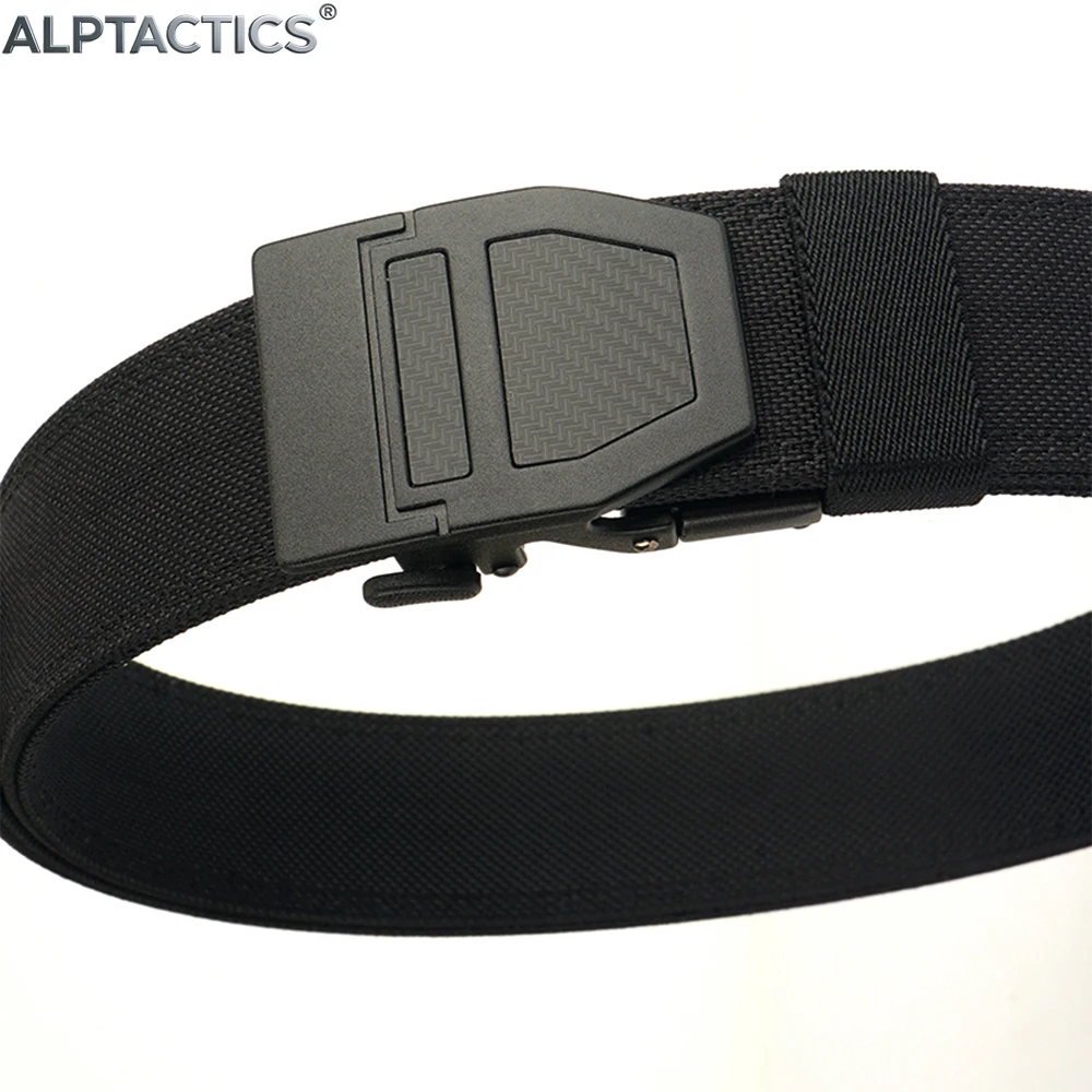 

Тактический ремень ALPTACTICS для мужчин, жесткий, с автоматической металлической пряжкой, для военных и полицейских, из нейлона 1100D, для ношения оружия, повседневный пояс, мужской