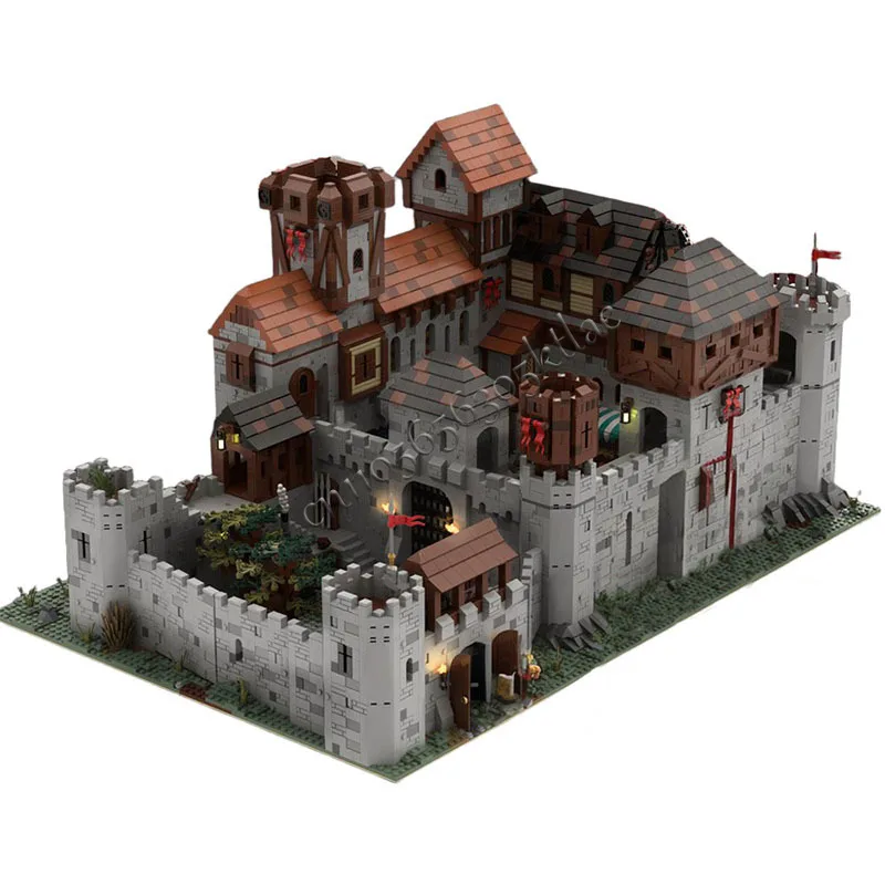 جديد 10546 قطعة القلعة القديمة في القرون الوسطى عرض الشارع اللبنات الأفكار الإبداعية ألعاب أطفال الجمعية التعليمية هدية عيد ميلاد