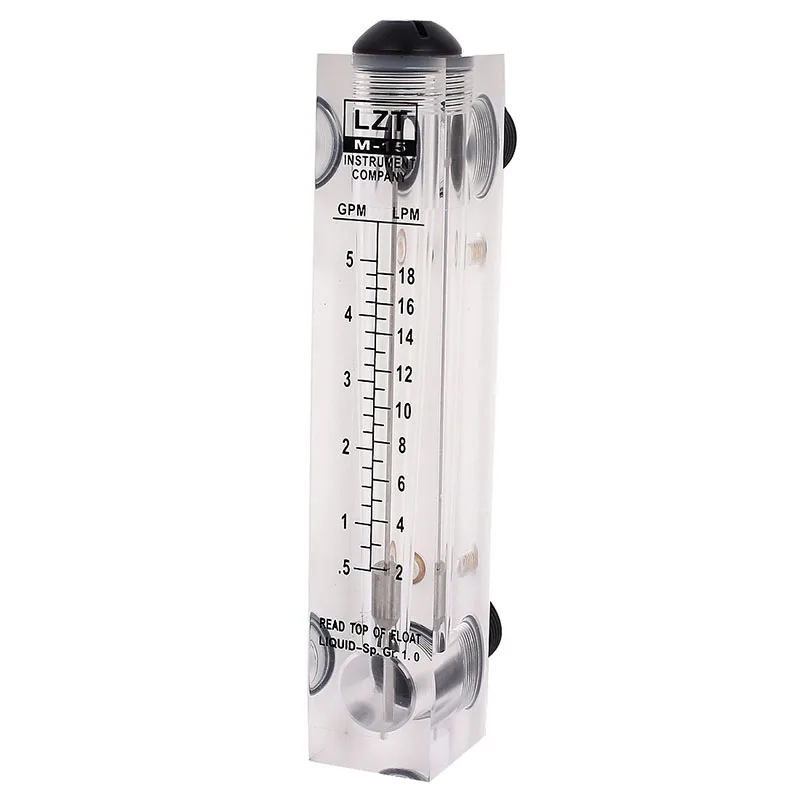 Água Rotâmetro Indicador Contador Flowmeter Líquido Tubo de Medição de Fluxo 2bsp Thread 0.55gpm M15