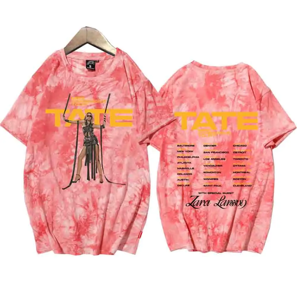 Tate McRae Miss possesive World Tour 2025 Tie Dye Shirts Unisex Round Neck Short Sleeve Tee