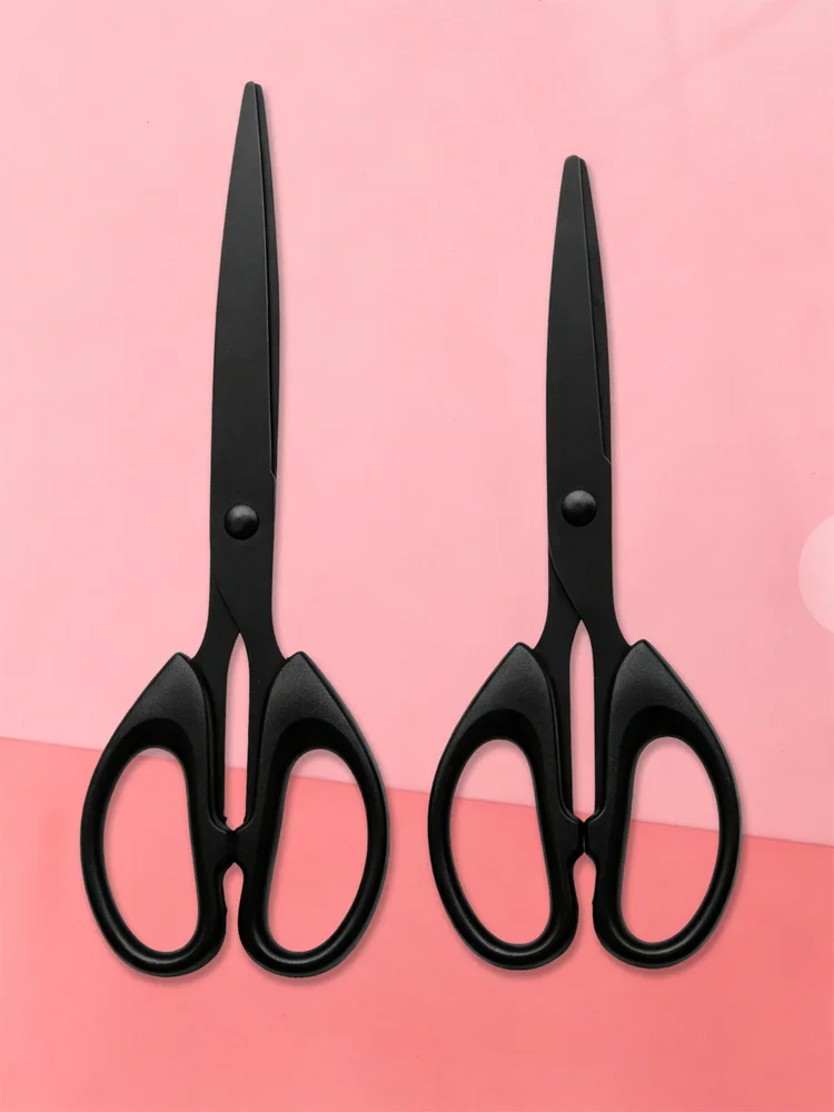 1 PCS High Hardness Black Blade Scissors Anti-rust Anti-stick Sharp Durable Home Office Craft Sewing Paper Fabric Shears