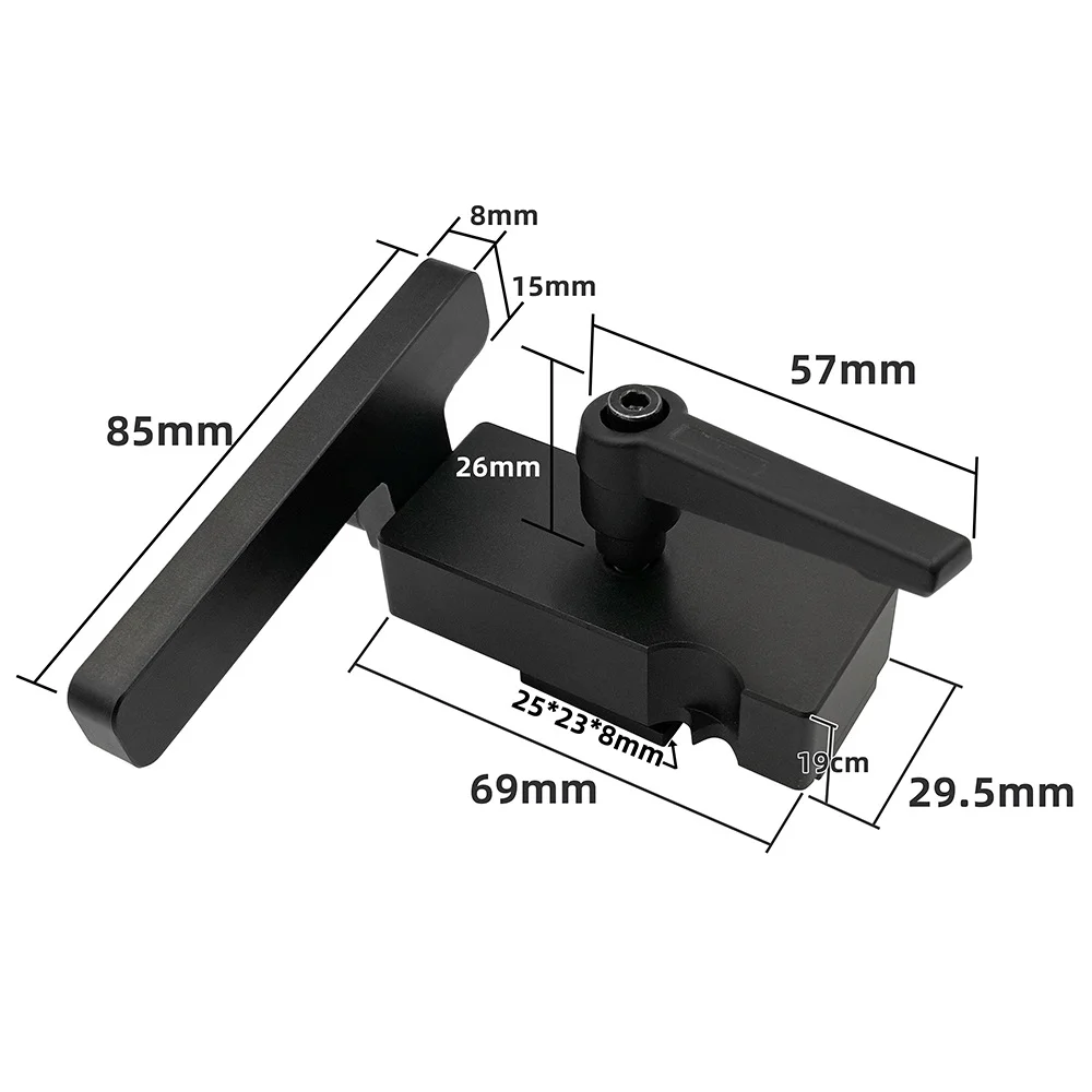 T Track Stop Block Woodworking Aluminum Alloy Chute blocker Stopper DIY Miter Track Sliding flip Block for 45 Type T-Track Scale