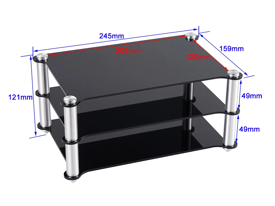 Acryl-Aluminiumlegierungs-Rack HIFI-Decoder-Verstärker Kopfhörerverstärker Doppelschichtiger Aufbewahrungsständer – Detail 5