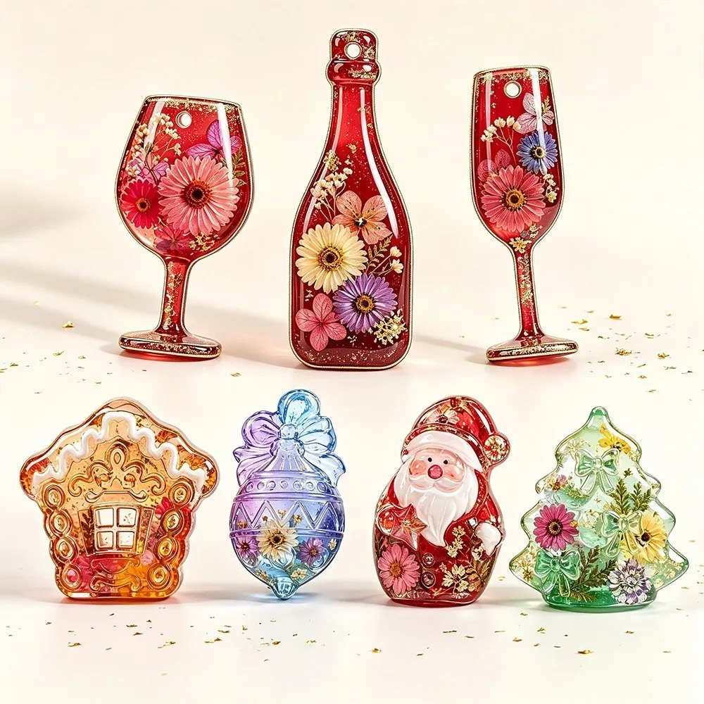 DIY Christmas Mini Mold Silicone Multi-purpose Plaster Wax Epoxy Resin Mold Easy Release Non-stick Cake Biscuits Cookie Mold