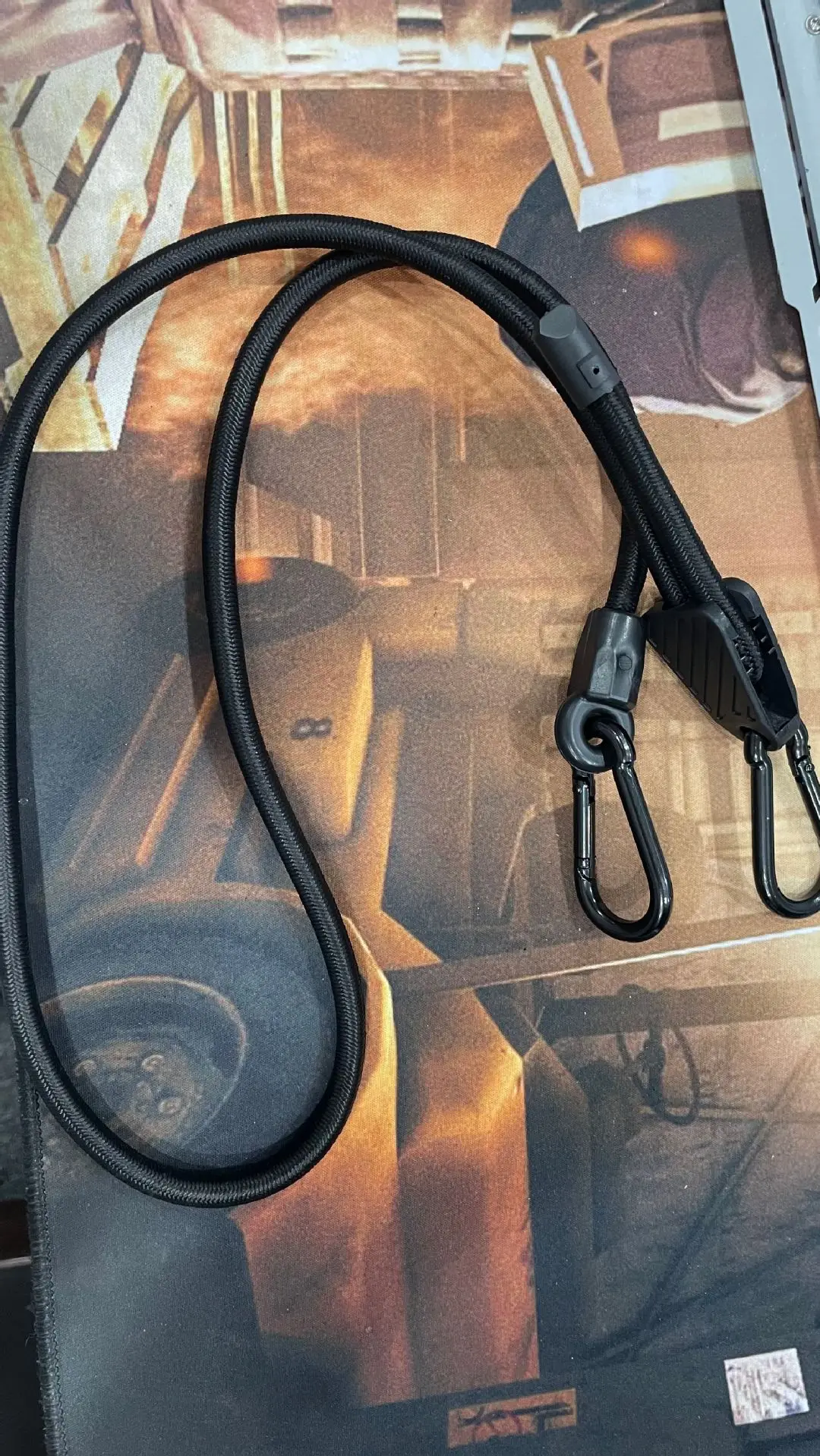 SEAMETAL 2 Stück robuste Gepäckverpackungsseile, elastisches Bungee-Seil, Befestigungsband mit Karabinerhaken für Radfahren, Camping, Outdoor – Detail 1