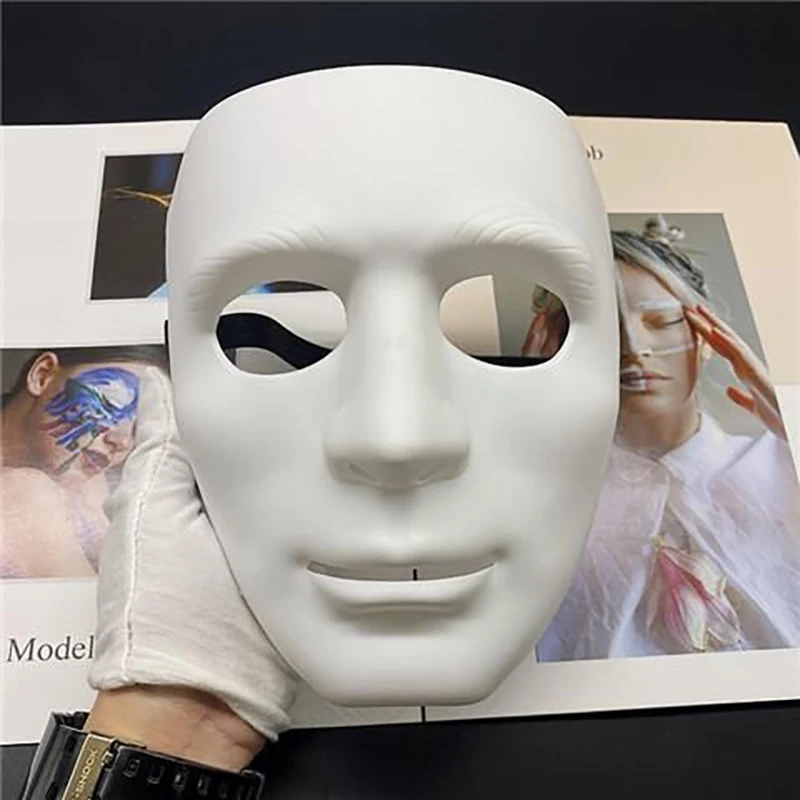 

Halloween Fancy Dress Masks For Adults Full Face Anonymous Street Dance Ghost Step Cosplay Hip Hop Masquerade Mask Black White