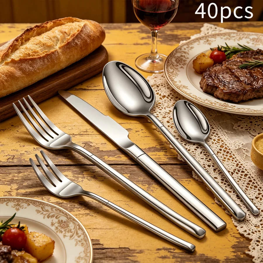 40-Piece Stainless Steel Cutlery Set 1