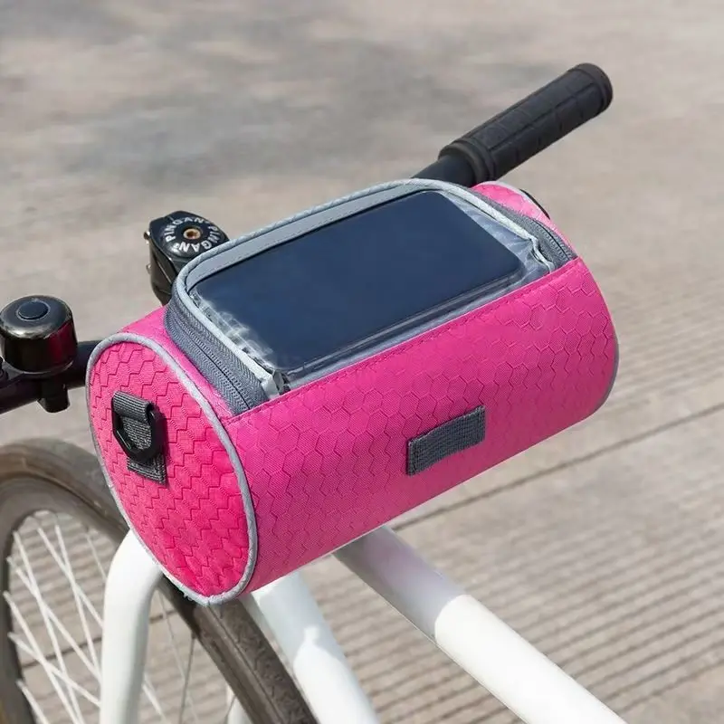 Motorcycle and Electric Bike Front-Mounted Bicycle Bag, Mountain Bike Touchscreen Navigation Phone Storage Bag, Delivery Rider C