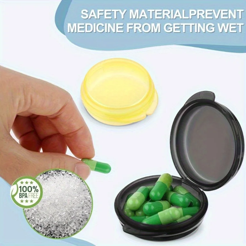 7pcs/set Colorful Mixed Transparent Storage Boxes Multifunctional Portable Circular Travel Storage Box for Jewelry, Pills, Rings