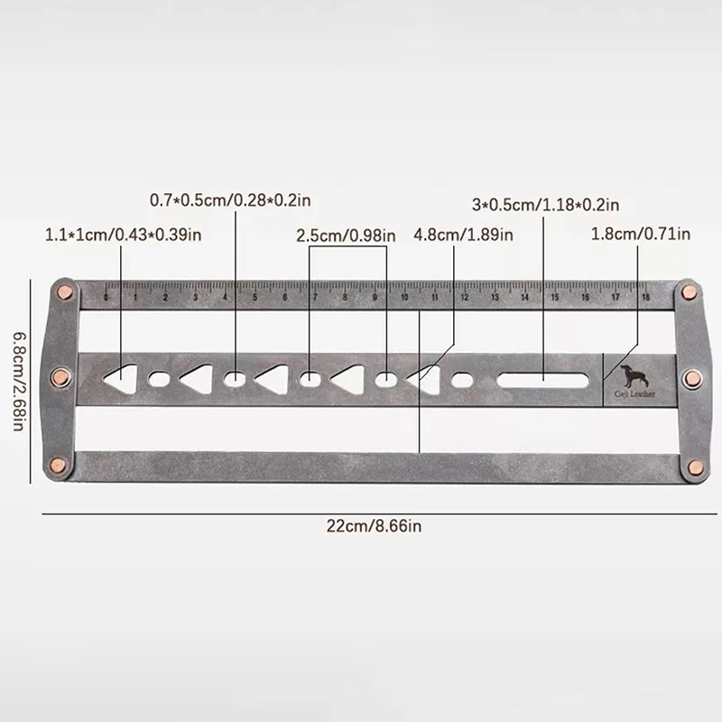 Profesjonalny pasek skórzany pomocniczy pozycjonujący linijka 18-48MM regulowane DIY ręcznie robione narzędzia skórzane