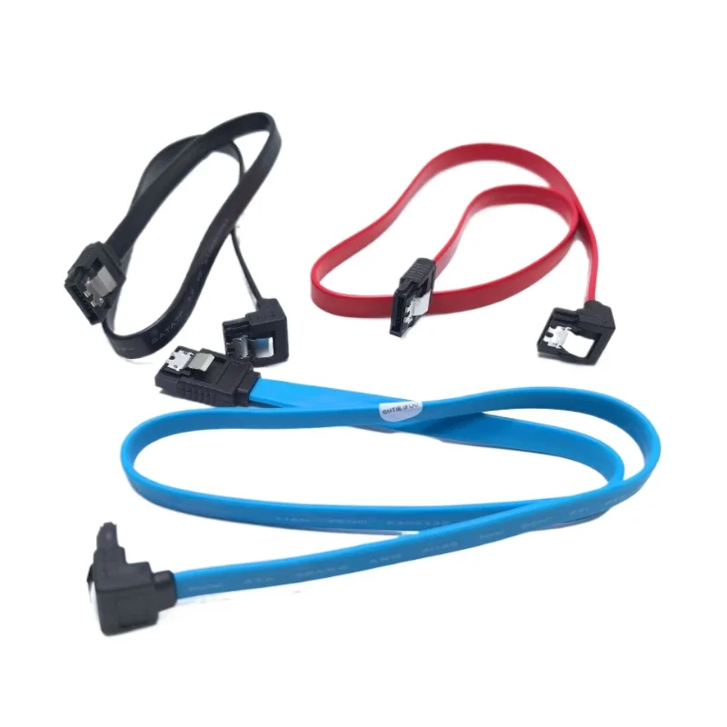 

SATA 3.0 Data Transfer Cable 90 Degree Bend Serial Port Extension Wire for PC HDD SSD Hard Drive Red/Blue/Black