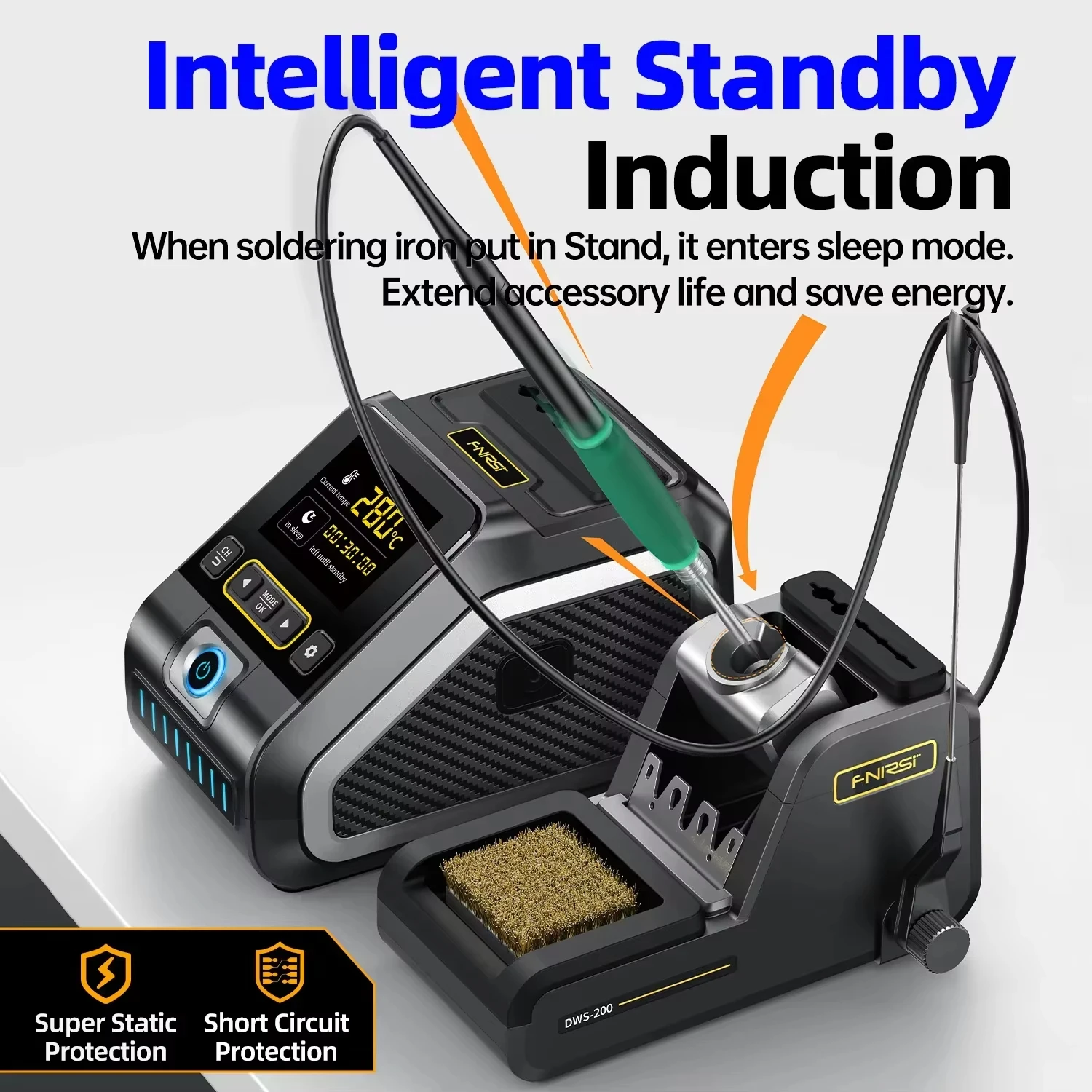 FNIRSI  DWS200 Soldering Station Compatible Original Soldering Iron Tip 210/245 Handle Control Temperature Welding Rework Statio