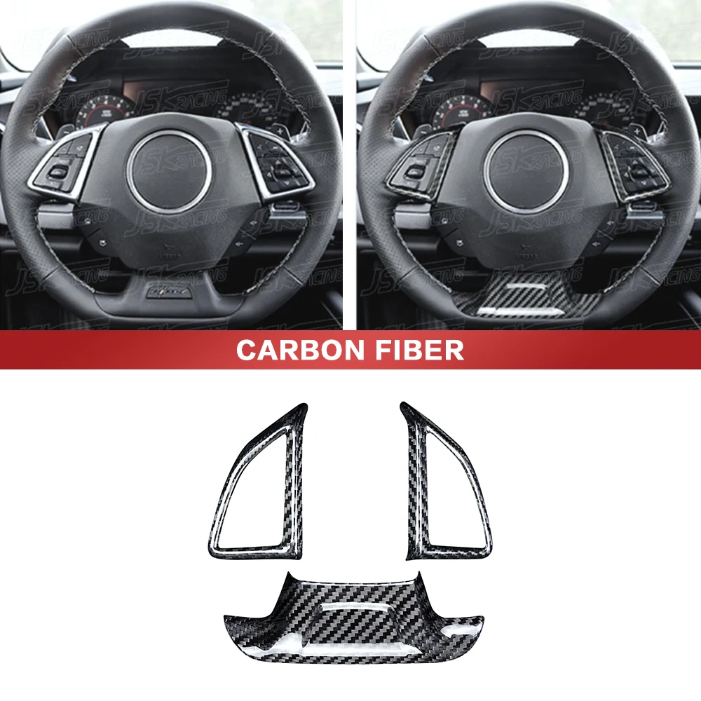 Carbon Fiber Steering Wheel Button Chin For Chevrolet Camaro 2016-2020