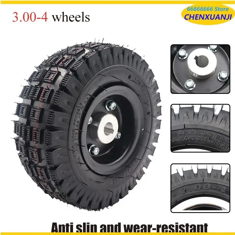 

High quality 3.00-4 Scooter wheels Mini ATV 17mm /19mm Keyway wheel hub and wheel tire inner tire Off Road pattern tyre kit