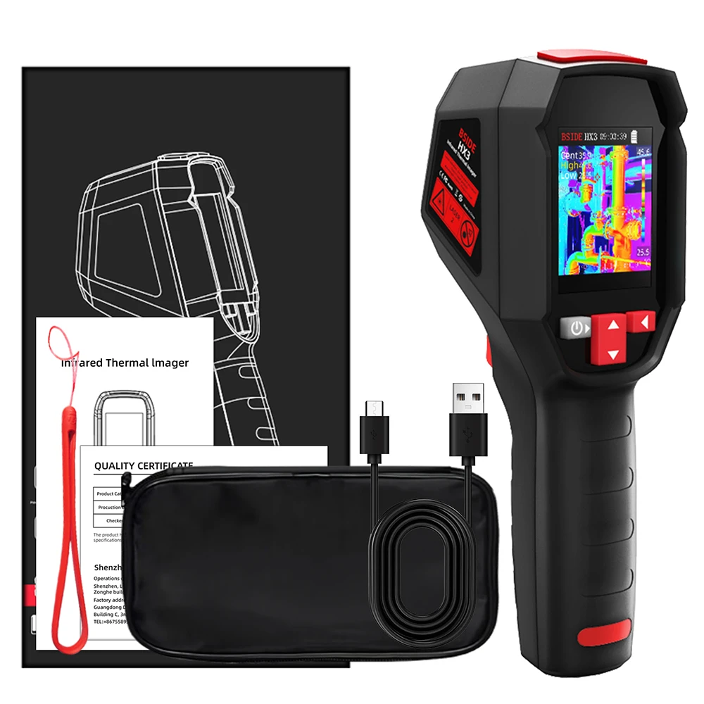 

Thermal Imager Camera Electric Non-Contact Thermometer HD Resolution For Circuit PCB Repair Pipeline Detection Medical