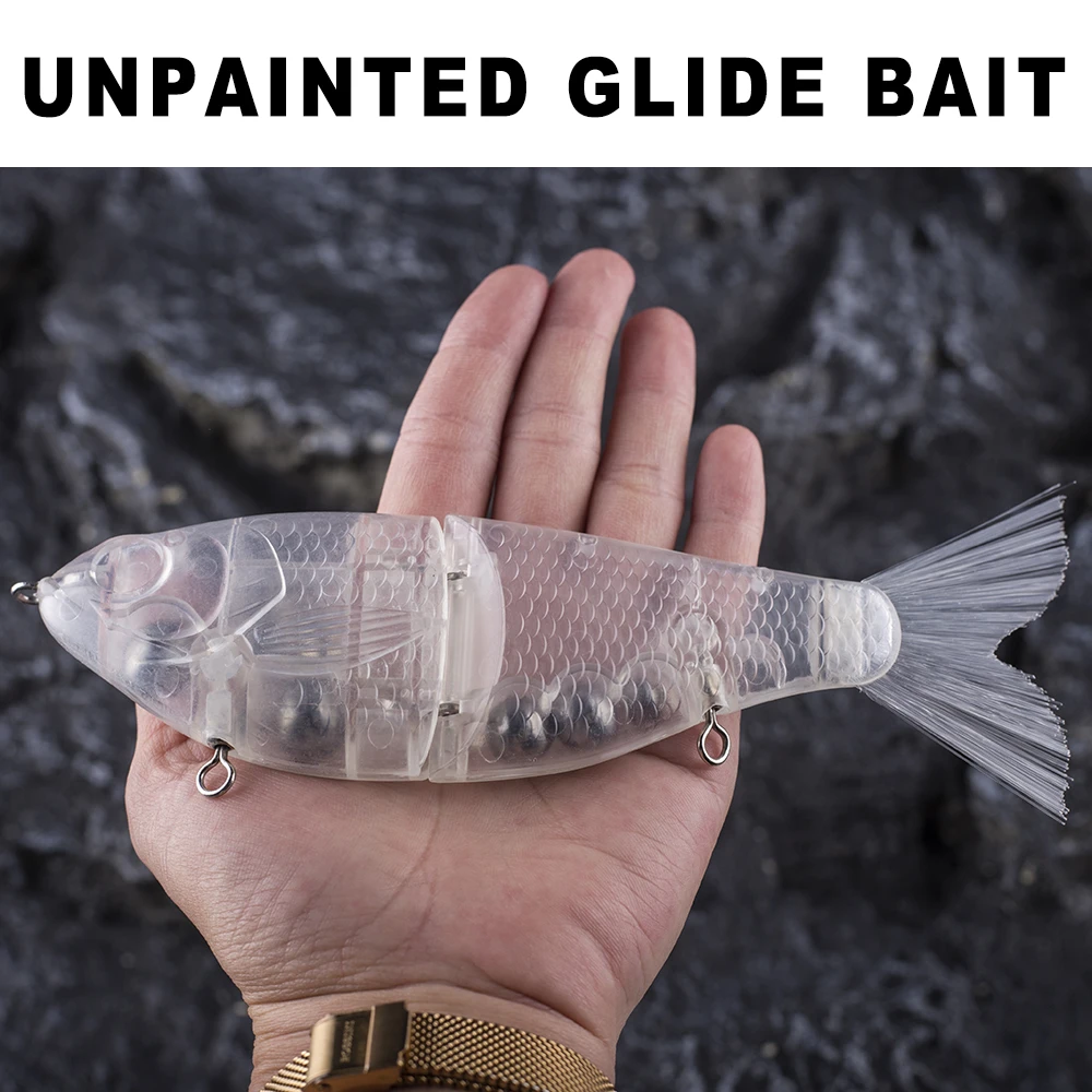 AYWFISH 3PCS Unpainted Glide Bait DIY Shad Swimbait Fishing Lures 7 