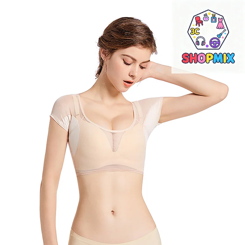 تحت الإبط وسادة عرق سترة ماصة مزيل العرق وسادة المرأة تي شيرت شكل منصات العرق قابلة لإعادة الاستخدام قابل للغسل شاش شفاف سامسونج #1