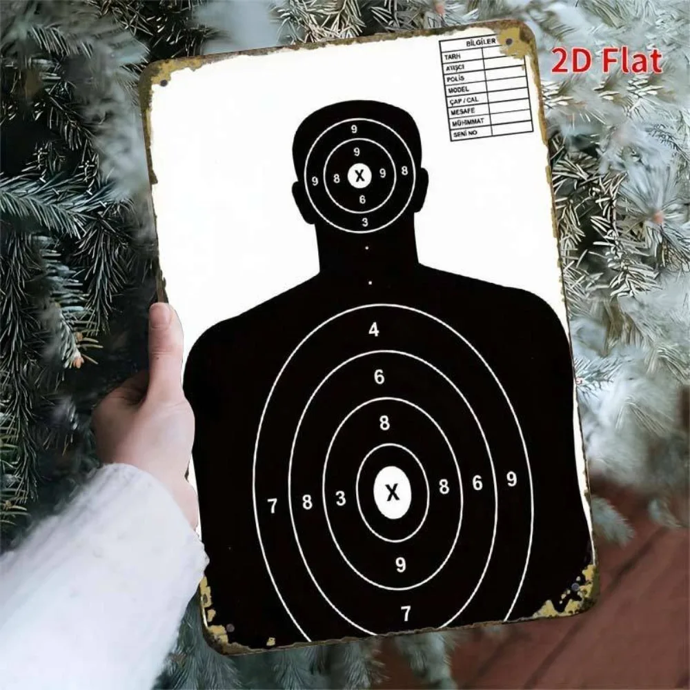 Creative Silhouette Shooting Target Aluminum Wall Art 8x12 Inch Waterproof Durable Metal Sign For Cafe Garage Home Decor
