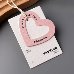 100pcs Hollow Love Shape Hangtags Customized High-grade Clothing Price Logos Custom Hangtags For Clothing Trademark Size Hanging