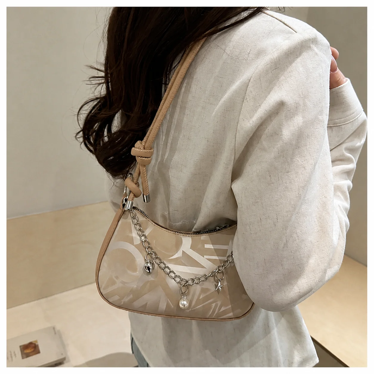 Pu Shoulder Bag Comfortable Crossbody Handbag Horizontal Rectangle Bag Urban Underarm Shoulder Bag For Commuting Dating Daily