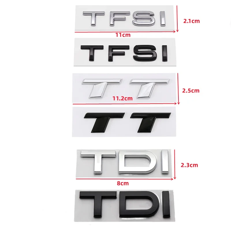 

3D ABS Black TFSI Logo TDI TT Car Trunk Emblem Badge For Audi A3 A4 A5 A6 A7 A8 Q2 Q3 Q5 Q7 Q8 TFSI TDI Sticker Accessories