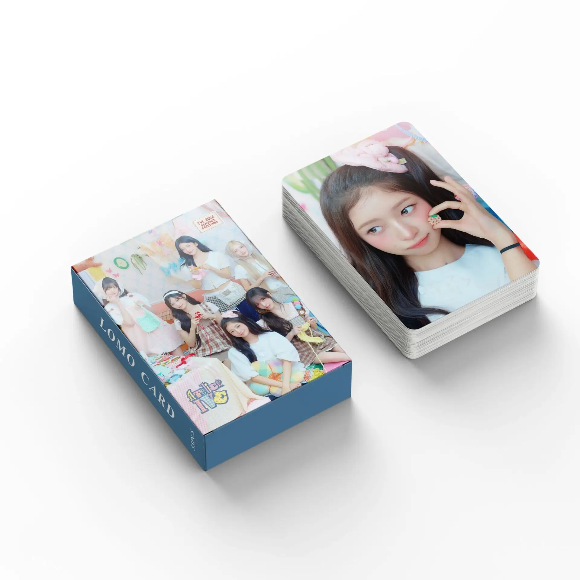 

55pcs/set IVE2026 SEASON'S GREETINGS lomo Star Holographic Photocards Stickers Photo Lomo Cards Fans Collection Printed Cards