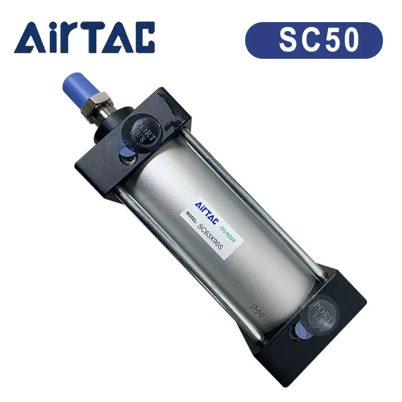 

Airtac Pneumatic Cylinder Bore50 Aluminum Alloy SC Standard Air Cylinder SC50X25X50X75X100X150X175S Tie-Rod Magnet